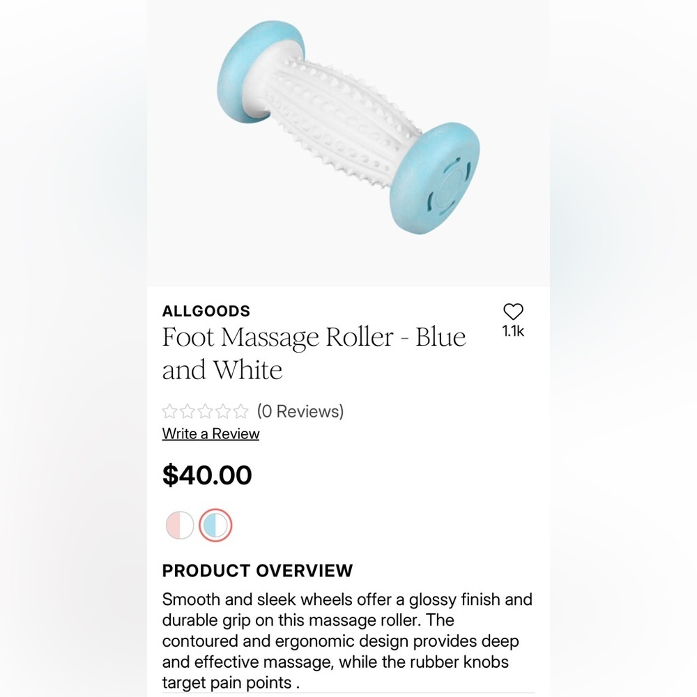 Blue and White Foot Massager Roller